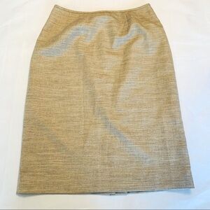 Kasper Champagne shimmer gold cream knee length pencil skirt professional career